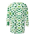 thumbnail image 5 of felwors St Patricks Day Shirt Women Plus Size Funny 3/4 Sleeve Cute Saints Tops Shamrock Shirts Lucky Irish Shamrocks Outfit (Light Green, M), 5 of 6