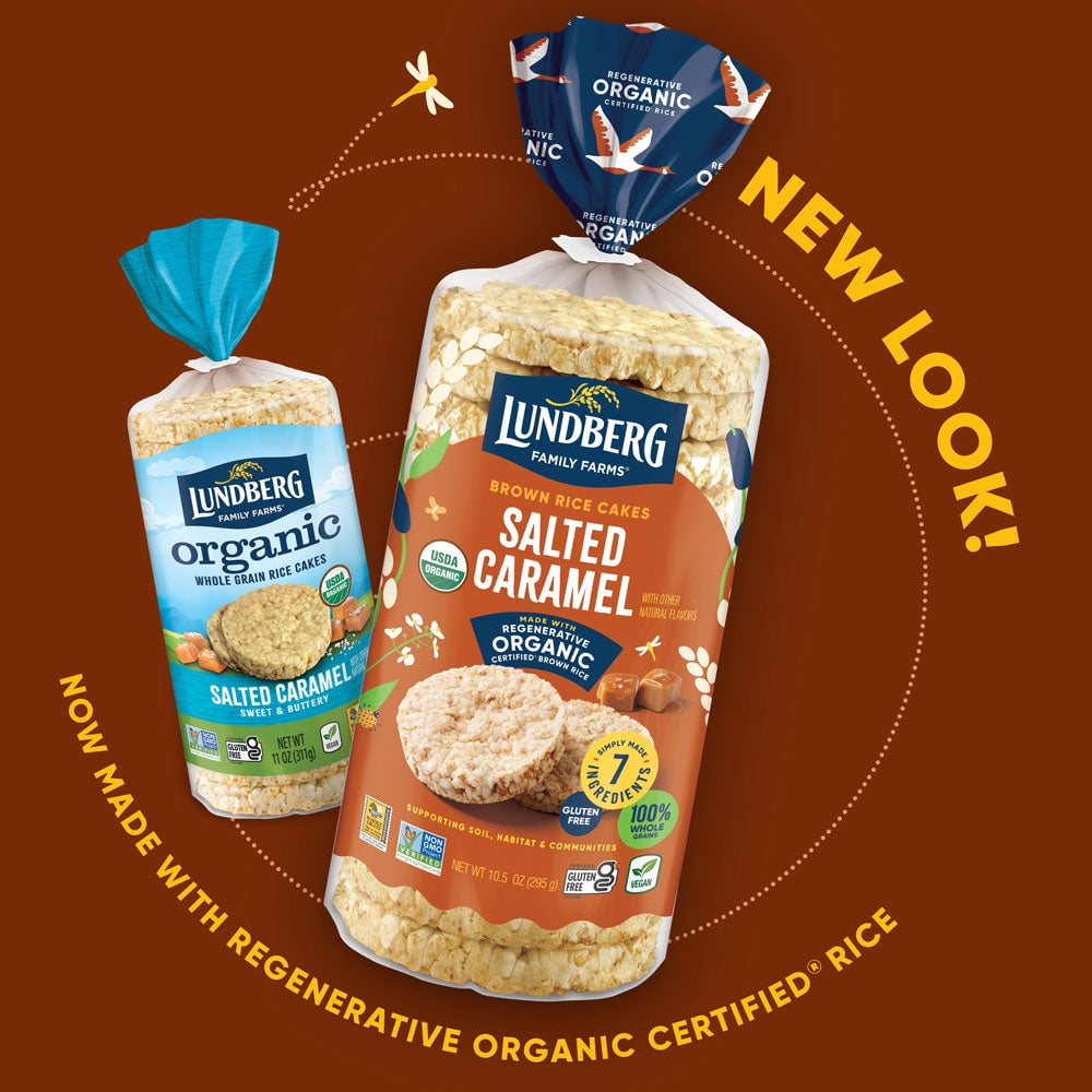 (Pack of 6) Lundberg Organic Salted Caramel Brown Rice Cakes, 10.5 oz