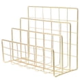 thumbnail image 4 of CIMAXIC 1 Pc Simple Alloy File Document Stand Rack Desktop Storage Rack File Holder (Light Golden),6.89"X5.51"X3.35", 4 of 5