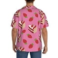 thumbnail image 5 of Vsdgher Strawberry Cake Print Men's Wrinkle Free Untucked Cuban Shirt Business Casual Button Down Shirts Short Sleeve Shirt, 5 of 7