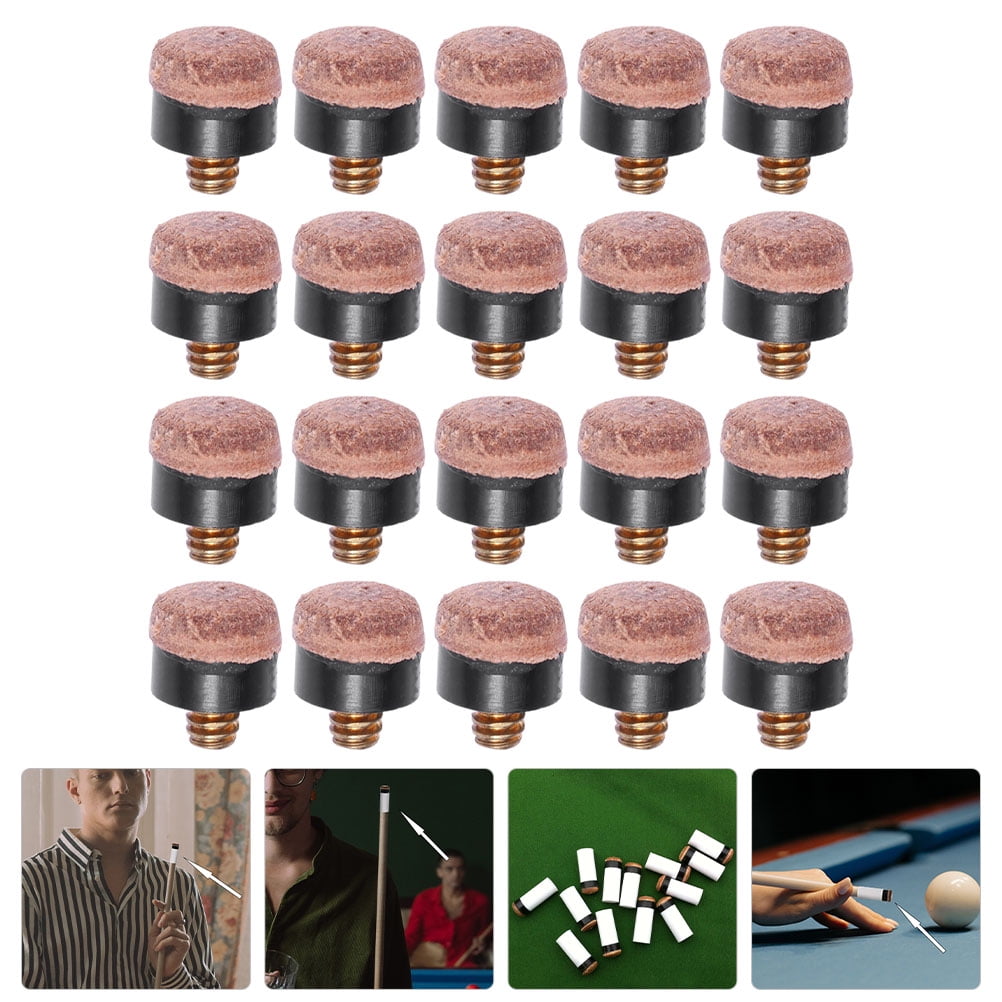 20Pcs Replacement Pool Cue Tips Billiard Cue Tips Screw Cue Stick Tips Portable Cue Tips
