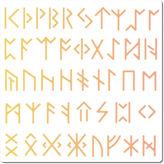 12"X12"Ancient Alphabet Stencil Runes Elder Templates Reusable Plastic Drawing Painting Stencils Template