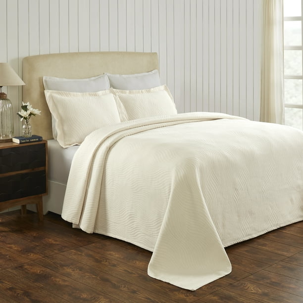 Impressions Moretz Cotton Matelassé Bedspread, Queen, Ivory Walmart