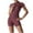 Wine, variant on aidice Athletic Jumpsuits for Women High Neck Zip Short Sleeve Stretch Skinny Workout Shorts Bodysuit