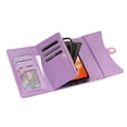 thumbnail image 5 of SaniMore for Samsung Galaxy A05S Wallet Case, PU Leather Wrist Shoulder Strap Flip Stand Card Slots RFID Blocking Zipper Purse Shockproof Anti-fall TPU Inner Shell Flip Folio Protective Cover, Purple, 5 of 10