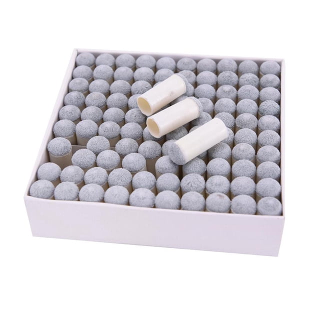 Set Of 100 Slip On Pool Billiard Tips Replacement - 9mm/10mm - 10mm