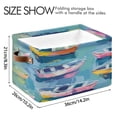 thumbnail image 4 of Square Storage Basket 14.2*10.2*8.3 Inch One Sizex2 Shelf Basket Open Home Storage Bins Bedroom Storage Basket Closet Storage Stylish Decor Oil Painting Boat, 4 of 9