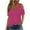 Solid-Hot Pink, variant on Jewelreauty Cold Shoulder Tunic Tops for Women Casual V Neck Eyelet Blouses Summer Loose Shirts