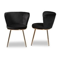 Bowery Hill Black and Rose Gold Finished Dining Chair (Set of 2)