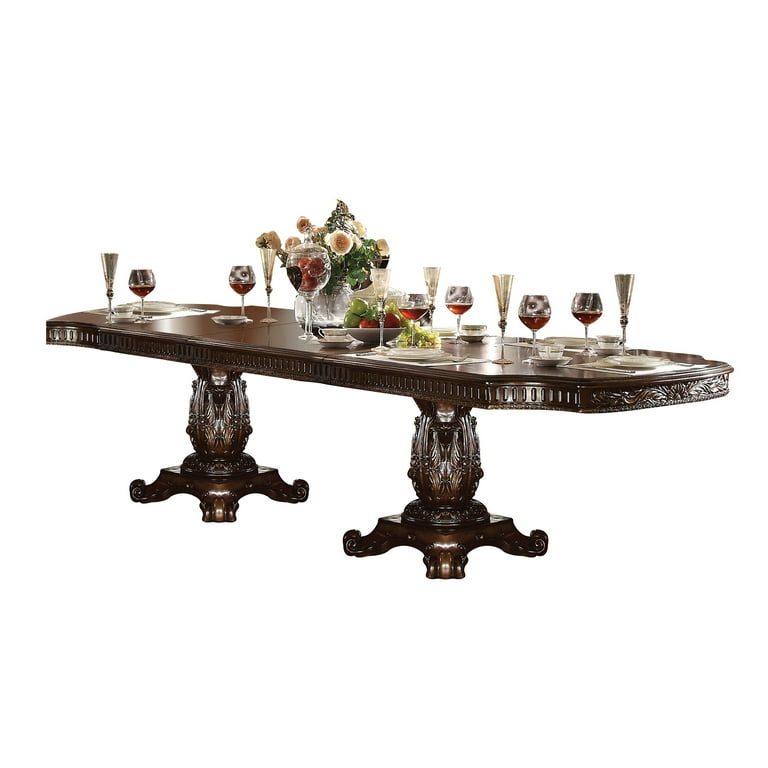 ACME Vendome Cherry Double Pedestal Dining Table, Vintage