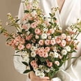 thumbnail image 1 of Tallos de flores artificiales para decoración de bodas en el hogar | Rama de flores artificiales con follaje verde | Plantas artificiales de plástico para arreglos en jarrones, 1 of 8