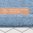 thumbnail image 3 of TOWN & COUNTRY EVERYDAY Ultra Plush Solid Tufted Border Bath Mat, Soft and Absorbent Tufted Floor Mat, Non-Slip Backing, Machine Washable, Blue, 20"x32", 3 of 13