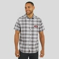thumbnail image 4 of Men's Darius Rucker Collection by Fanatics Gray San Francisco 49ers Team Plaid Short Sleeve Full-Snap Shirt, 4 of 6