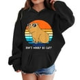 thumbnail image 3 of SonxaHe Toddler Girls' Hooded Sweatshirts Cartoon Capybara Oversized Pocket Hoodies Kids Comfy Fall Winter Hoodies Black,Sized 4-5, 3 of 3