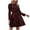 Wine, variant on Wancir Women Casual Long Sleeve Crew Neck Fall Dress Bohemian Relaxed Fit Floral Flowy Maxi Dresses Tiered Cocktail Dress