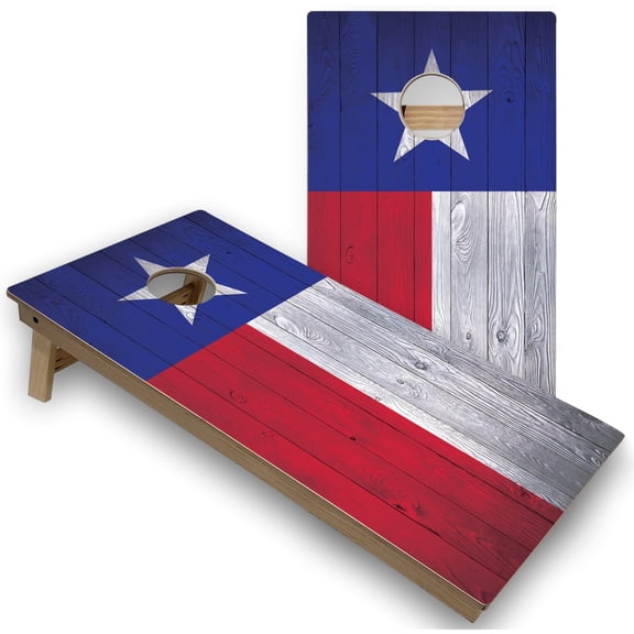 Skip's Garage | Texas Flag Cornhole Boards | Includes (2) Boards, (8) Bags & Optional Accessories