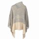 thumbnail image 3 of Women's Poncho Sweater Jumper Crochet Knit Tassel Knitted Color Block Turtleneck Stylish Casual Daily Going Out Fall Winter Black Khaki One-size / Sle, 3 of 5