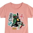 thumbnail image 3 of Star Wars - Boba Fett Stickers - Toddler And Youth Girls Fitted Short Sleeve Tee, 3 of 5