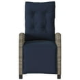 thumbnail image 3 of vidaXL Reclining Garden Chairs 2 pcs with Footrest Grey Poly Rattan, 3 of 5