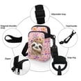 thumbnail image 5 of HELLHERO Sloth Flower Pattern Double Zipper Small Crossbody Purse 4.33"x1.97"x7.09" for Unisex Polyester, 5 of 10