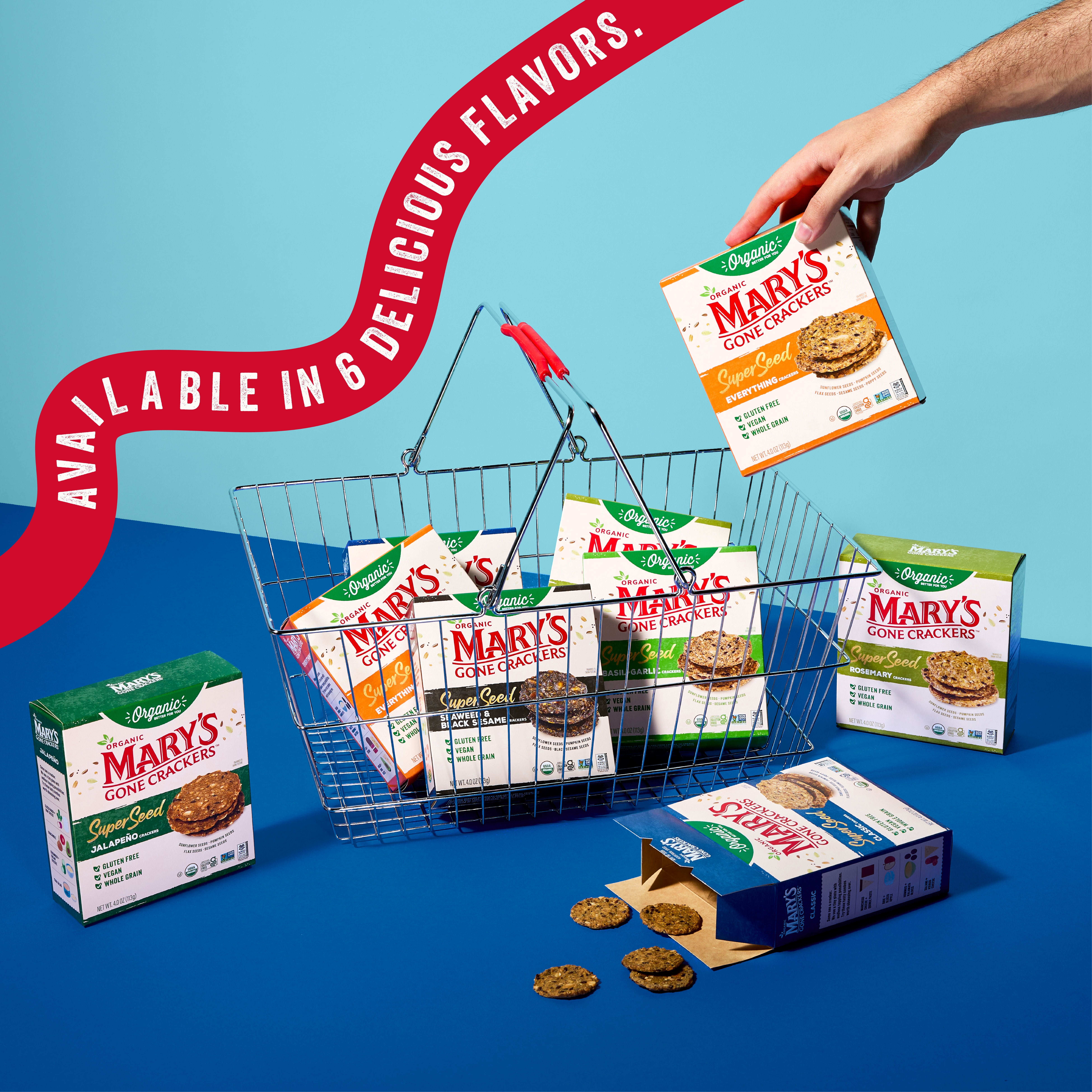 Mary’s Gone Crackers Super Seed Organic, Gluten Free Basil & Garlic Crackers, 4 oz