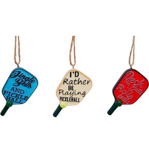 Adornos De Paleta De Pickleball: 3 Diseños Variados, Decoración Navideña Colgante, Regalo Único Para Los Amantes Del Pickleball De 3 Pulgadas