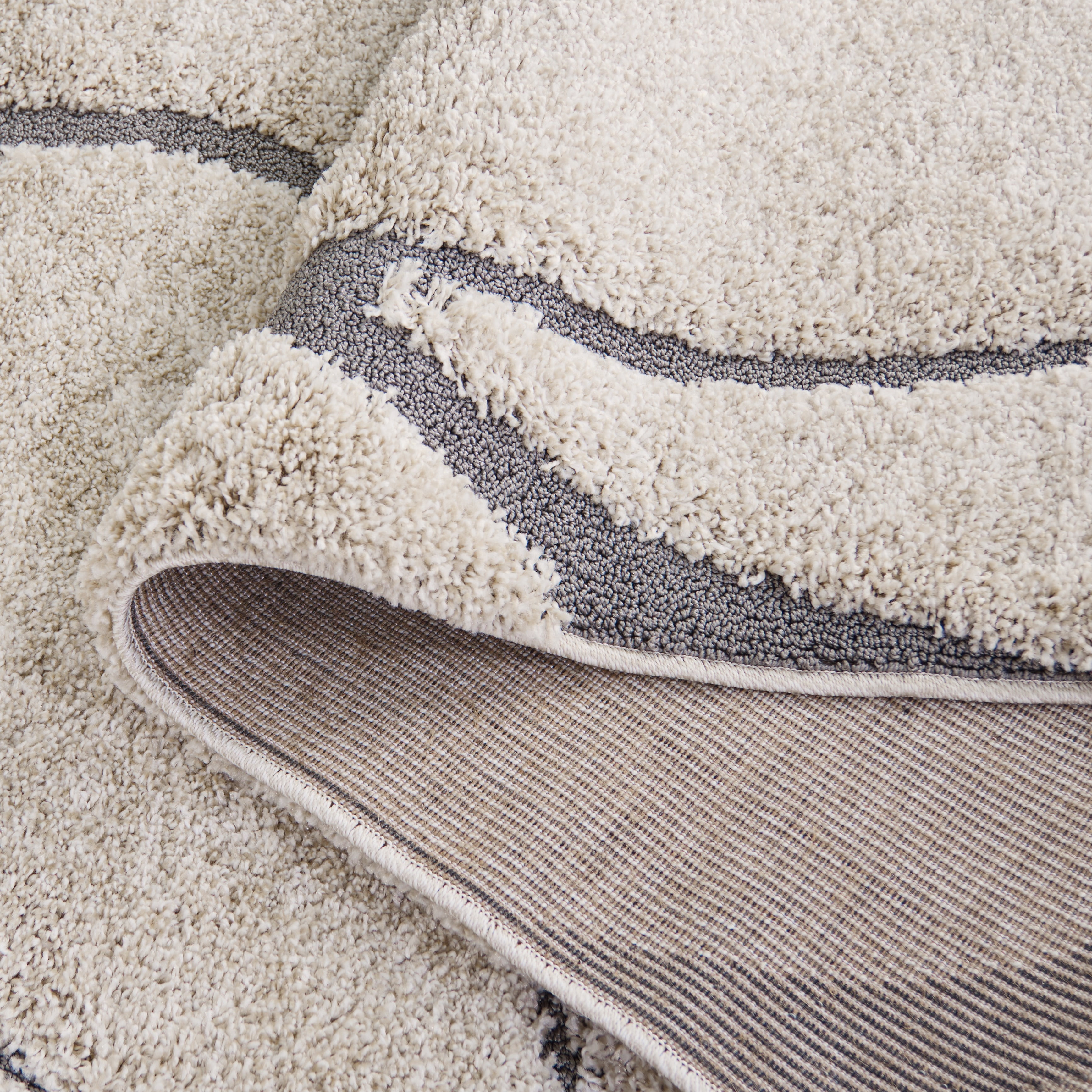 Safavieh Florida Tamzen Abstract Shag Area Rug, Cream/Gray, 3' x 3' Round