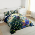 thumbnail image 3 of Feelyou Cartoon Peacock Women Bedding Comforter Set, Sprint Butterfly Flower Twin Comforter Sets, Animal Theme Reversible Bedding Set, Super Cozy Room Decor, 2 Pieces, 3 of 8