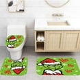 thumbnail image 7 of 4 Pcs Christmas Bathroom Set Christmas Shower Curtain with Rugs, Toilet Lid Cover and Bath Mat Winter Bathroom Shower Decor Accessory Set, 7 of 7