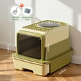 thumbnail image 6 of Enclosed Cat Litter Box with Lid, Easy to Scoop with Litter Scoop Set, High Sides Enclosure Anti-Urine Leakage Non-Sticky(Green), 6 of 7
