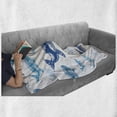 thumbnail image 5 of Sea Animals Soft Flannel Fleece Throw Blanket, Colorful Realistic Engraved Style of Whale Animals Dangerous Creature Print, Cozy Plush for Indoor and Outdoor Use, 70" x 90", Blue White, by Ambesonne, 5 of 5
