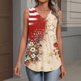 thumbnail image 7 of KDDYLITQ 250th Anniversary Usa Shirts for Women 4th Of July National Flag Print Sleeveless Blouses Vintage American Flag Fourth Of July Tanks Red White and Blue Cute V Neck Tops Khaki S, 7 of 7