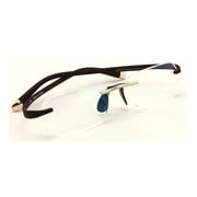 V.W.E Rectangular Rimless Memory Flex Temple Reading Glasses With Anti-reflective AR Coating