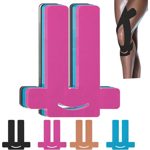 12 Count Precut Kinesiology Tape for Knees, Waterproof Knee Tape for Knee Pain Relief Pre Cut, Original Cotton Athletic Tape, Durable Knee Tape for Sp