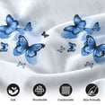 thumbnail image 3 of Flymme Blue Butterfly Queen Sheet Set, 4 Pieces Soft Bedding Queen Sheet Set,Breathable and Cooling Sheets for Bedroom Guest Rooms,Dorms, 3 of 8