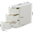 thumbnail image 2 of Tribesigns 3-Drawer Wooden End Table, Modern Sofa Side Table, Narrow Chair Side Table Nightstand for Living Room, Bedroom, No Assembly Required, White(Set of 2), 2 of 7