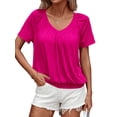 thumbnail image 1 of Camisetas Casuales de Verano para Mujer, Camisetas de Corta con Cuello en V, Camisetas Rosa Rojo L, 1 of 7