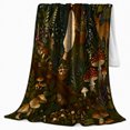 thumbnail image 2 of Enchanted Forest Forager in Moonlit Scene for Fantasy and Nature Enthusiasts, Housewarming Gift, Soft and Cozy Flannel Blanket for Home Decor, Bedroom or Living Room Accent, 2 of 9