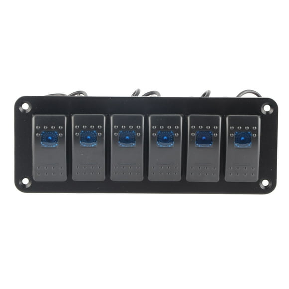 Gang Rocker Switch,6 Gang Rocker Switch LED Switch Panel Waterproof Rocker Switch Panel Enhanced Durability