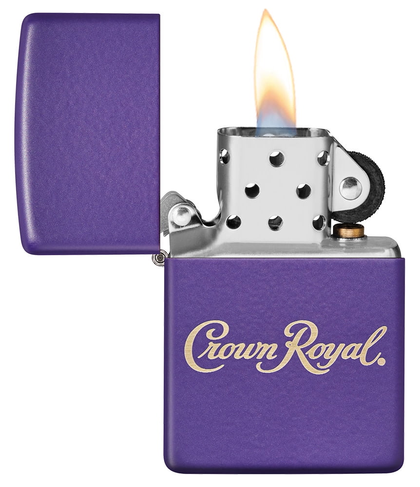 Zippo Crown Royal Logo Purple Matte Pocket Lighter