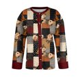 thumbnail image 4 of IYYVV Halloween Sweaters for Women Button Knit Cardigan Long Sleeve Ghost Graphic Cute Spooky Fall Winter Trendy Tops 2026 Wine XL, 4 of 5