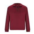 thumbnail image 5 of Feancey Men's Golf Sweatshirts Mens 1/4 Zip Pullover with Stand Up Collar Winter Fleece Lined Warm Sweatshirt Casual Regular Fit Thermal Tops Wine L, 5 of 10