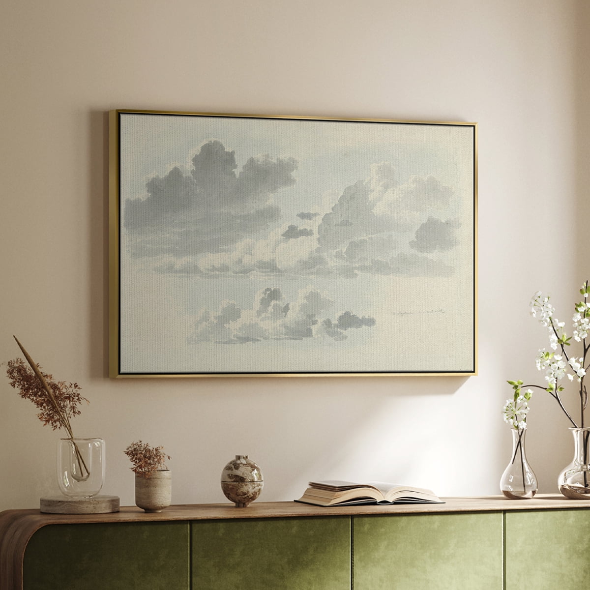 Vintage Landscape-CCCLXVIII By Wexford Home Framed in Gold Wood Gallery Wrapped Canvas 25 in. x 37 in.