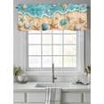 thumbnail image 4 of Valances for Windows Teal Beach Rod Pocket Cafe Window Treatments Valance Curtains for Kitchen Bathroom Laundry Basement Windows 60"x18", 4 of 9