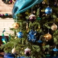 thumbnail image 3 of Valery Madelyn 90ct Christmas Ornaments Set, Peacock Green Purple Blue Shatterproof Ornaments for Holiday Party Decor, 3 of 8