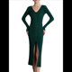 thumbnail image 3 of Vestido Tipo Suéter con Cuello en V, Abertura Frontal y Botones Acanalados para Mujer Verde Oscuro L, 3 of 7