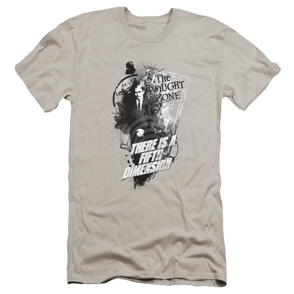 Twilight Zone Fifth Dimension Premium Canvas Adult Slim Fit 30/1 T-Shirt Silver
