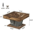 thumbnail image 2 of Tribesigns 31.5" Square Coffee Table, Modern Wood Center Table Accent for Living Room, Rustic Brown, 2 of 7