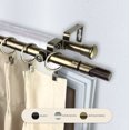 thumbnail image 4 of Paxon 13/16" Double Bay Window curtain rod Adjustable 20"-36", 38"-72" - Antique Brass,(ABay-66-4D), 4 of 4