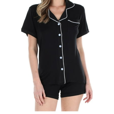 

Sleepyheads Women s Jersey Short Sleeve Button-Up Top and Shorts Pajama Set